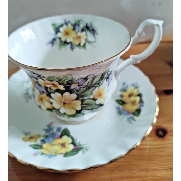 Vintage Royal Albert Cup & Saucer Set Summertime Series Partridge Pea - Picture 3 of 13